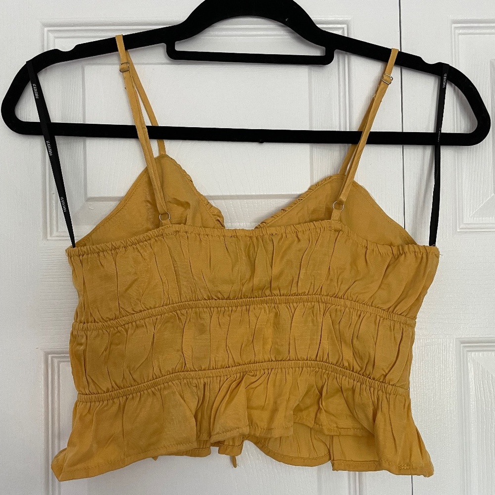FOREVER21 Small Mustard Spaghetti Strap Crop Top NWT